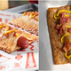 Left: Apple Pie Hot Dog product shot. Right: Finished homemade version in sunbeam